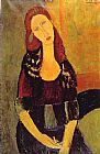 Amedeo Modigliani - Portrait of Jeanne Hebuterne painting